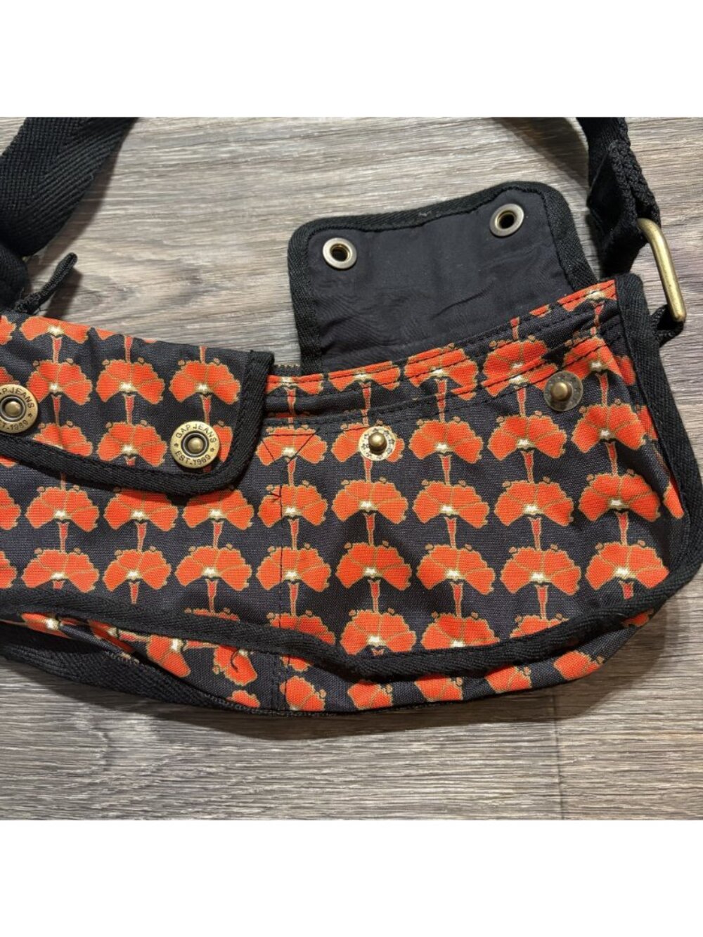Vintage GAP Baguette Mini Poppy Shoulder Bag Purse Cargo Front Pockets Y2K 00s - Picture 7 of 12